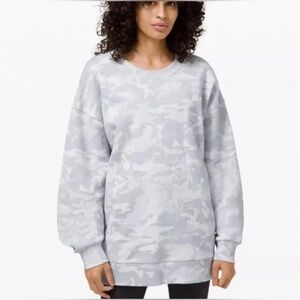 Lululemon Perfectly Oversized Crew Size 12 White Gray Camo